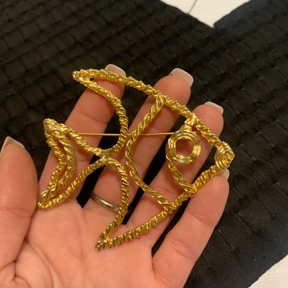 Large vintage fish brooch